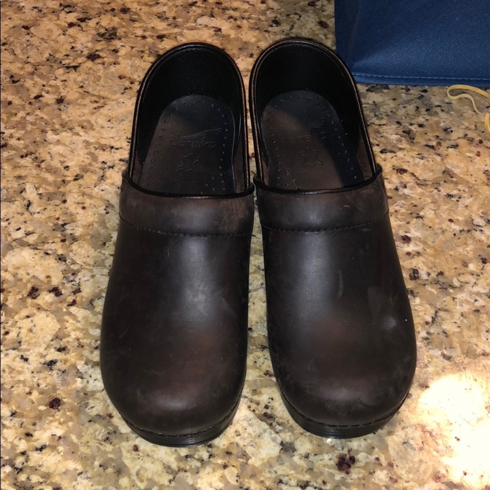 Dansko brown leather clogs size 38